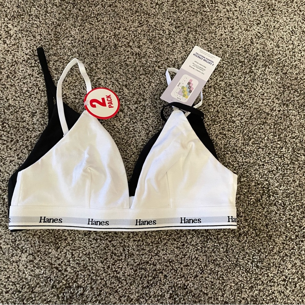 Hanes Black and White Bra Set Intimates
